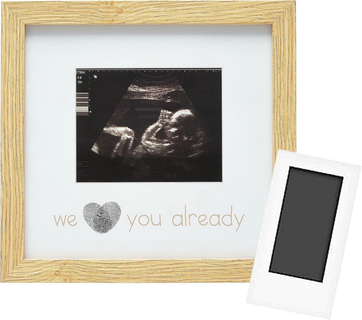 Ultrasound Picture Frame Natural Design for Nursery - Gender-Neutral Baby Keepsake