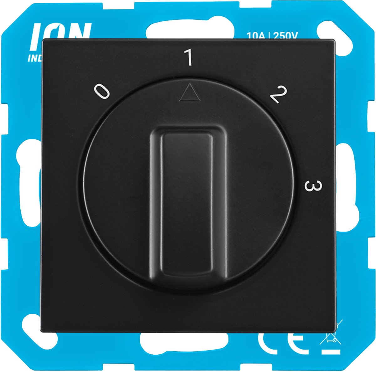 ION Industries V1/J1 3-standenschakelaar - inbouw - met nul - zwart