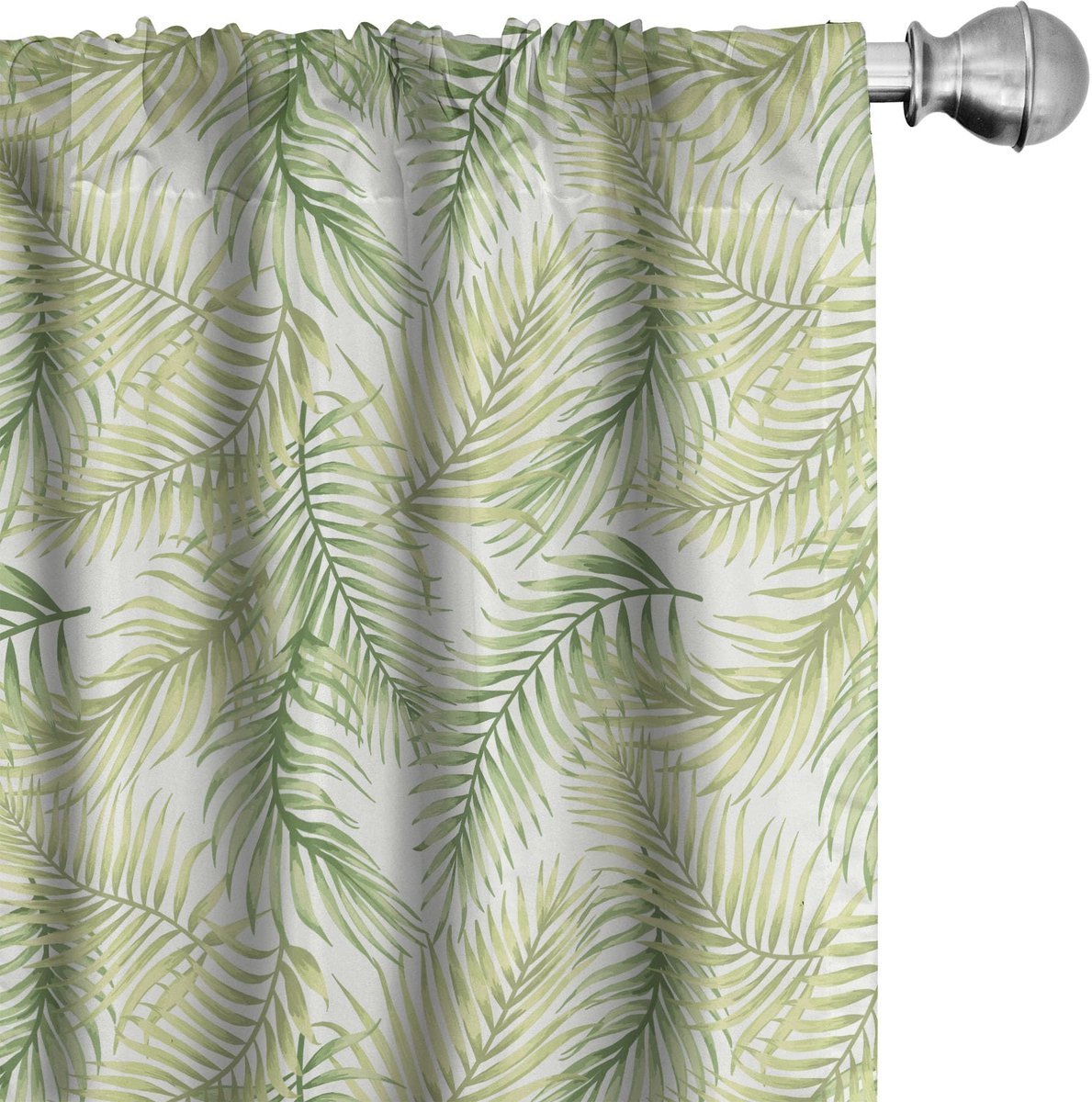 ABAKUHAUS Palmblad gordijnen – 2x75x225 cm – microvezel – varen groen