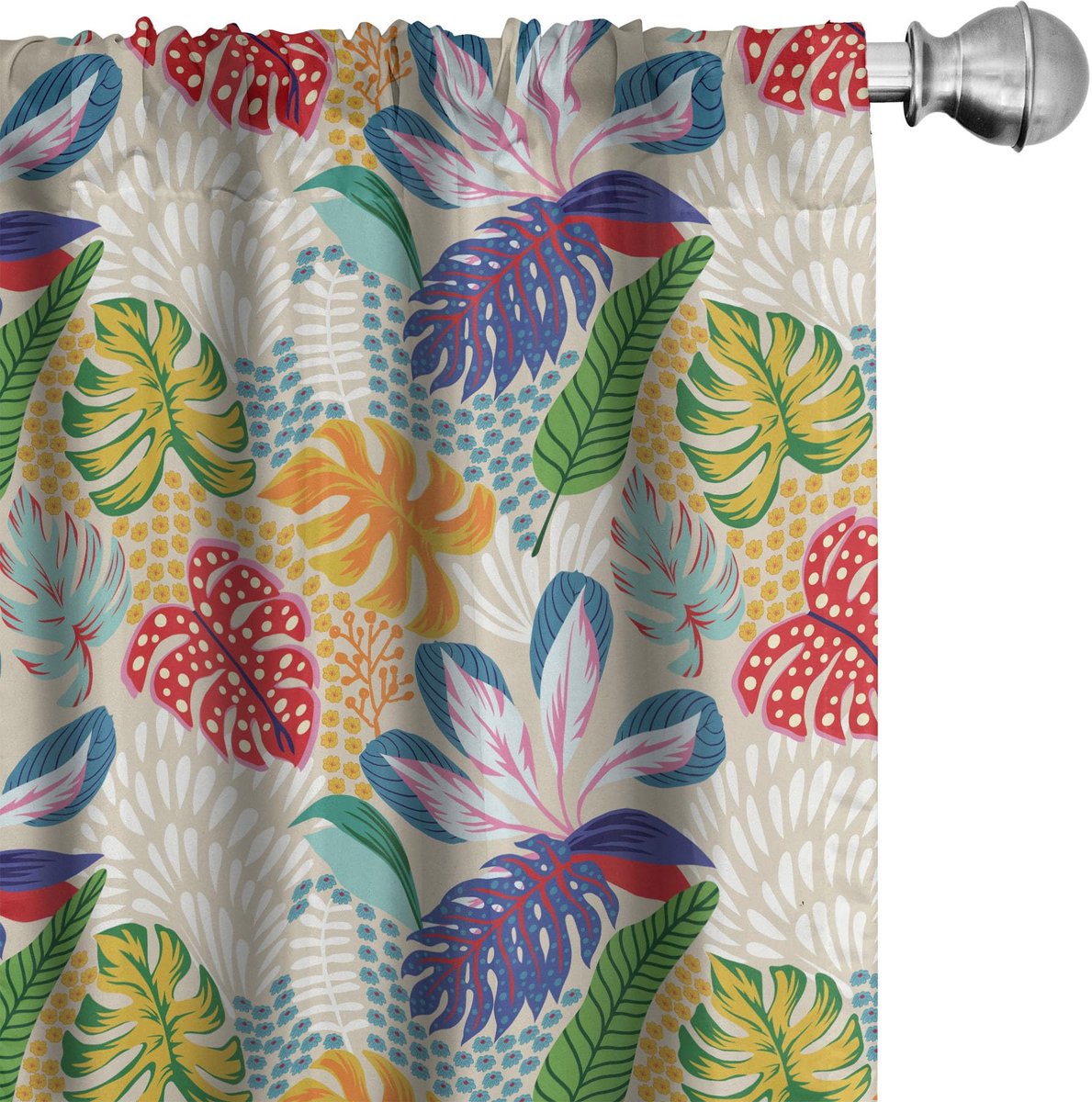 ABAKUHAUS Exotische Voorhangen – 2x75x175 cm – Meerkleurig Mehrfarbig