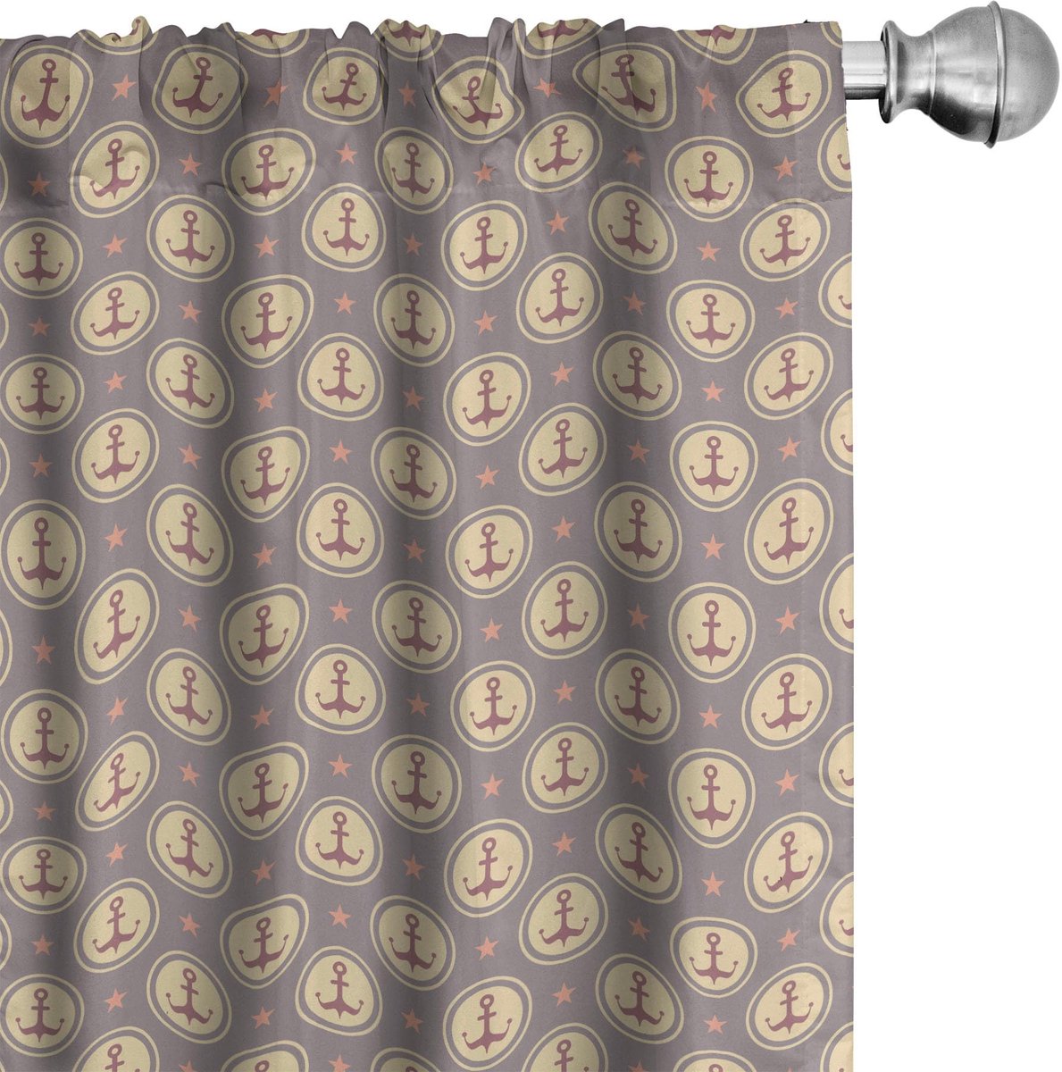 ABAKUHAUS Voorhangen – Sterrenpatroon – 2x75x175 cm – 100% microvezel – Licht verduisterend Mauve