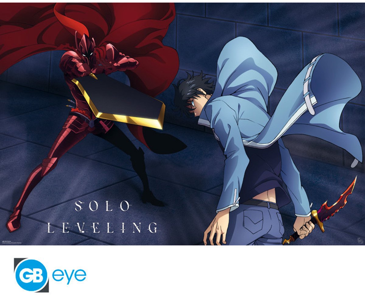 Solo Leveling Jinwoo Vs Igris Unisex Poster - meerkleurig - Standard