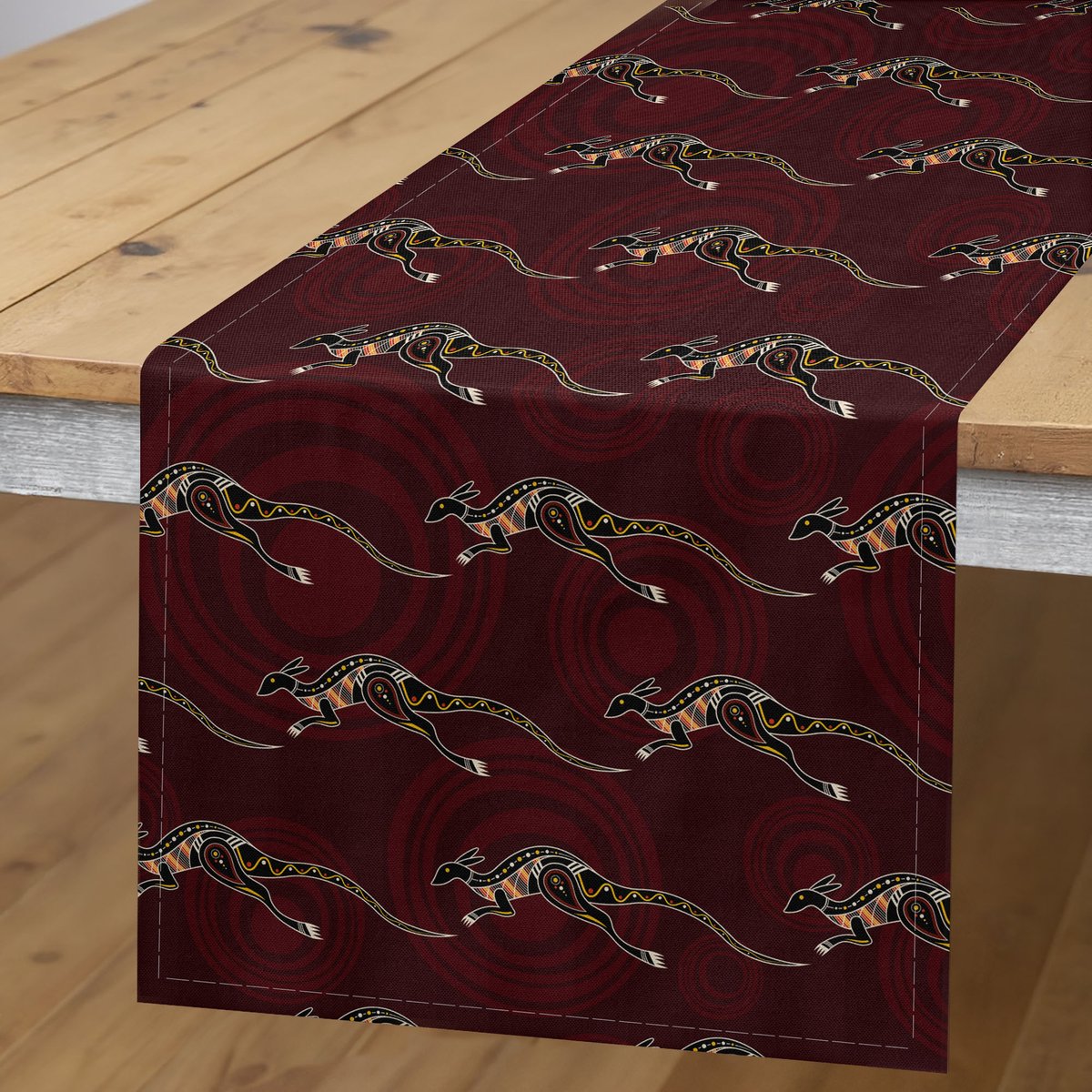 ABAKUHAUS Aboriginal tafelloper – 40×180 cm – donker fuchsia