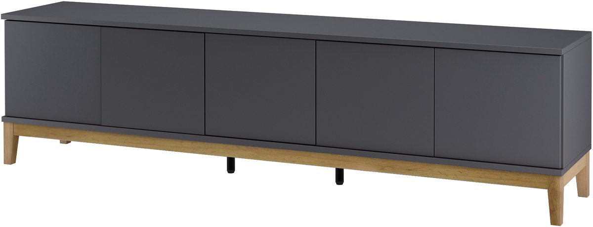 Pelle-Lowboard - 5-Deurs - Wit/Wotan Eiken