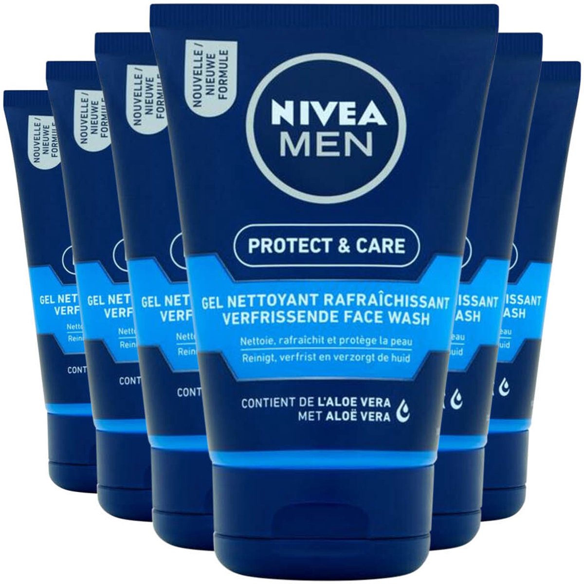 6x NIVEA Men Face Wash Protect&Care 100 ml