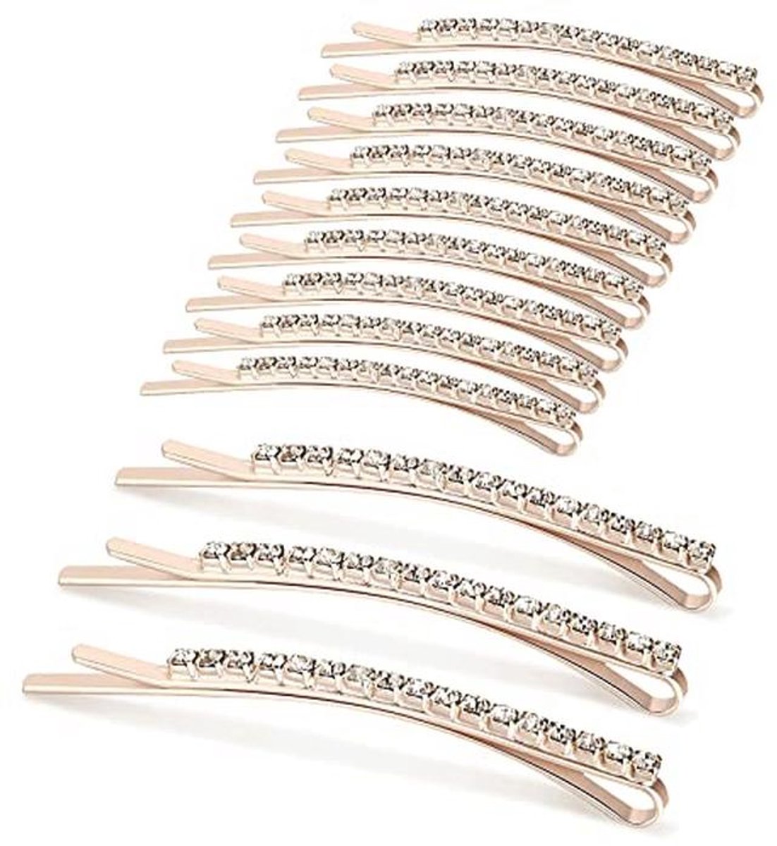 Elegante Haarspelden met Strass - 12 Stuks voor Alle Haartypes