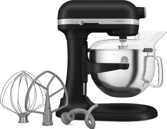 KitchenAid keukenmachine - Artisan - In hoogte verstelbare kom - 375 W - 11 snelheden - 3 RVS accessoires - 5,6L - Matzwart van KitchenAid — afbeelding 2