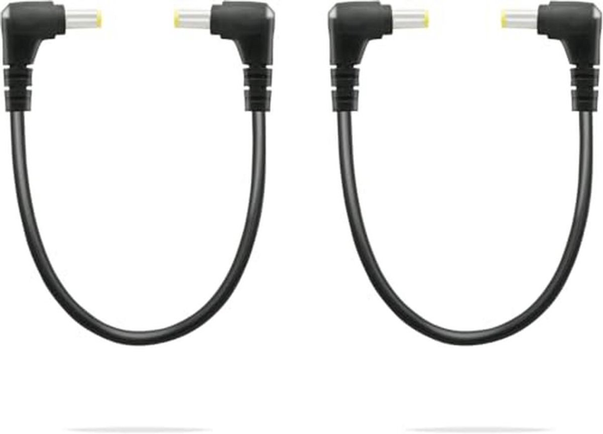 Haakse DC-stekker 5,5 mm x 2,5 mm - 90 graden adapter voor CCTV en monitoren (2 stuks)