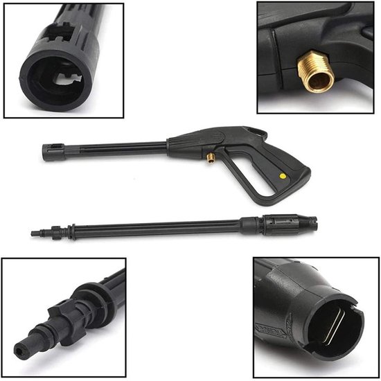 Detailing Auto Reinigingspistool Interieur -Autowaspistool -Hogedrukpistool - verstelbare sproeikop en sproeibalk - 5 meter hogedrukslang -Turbo Reinigingsspuitpistool - Drukspuitpistool - Autowasaccessoires - Ruitenreinigingsspuitpistool - Zwart van Merkloos	 — afbeelding 5