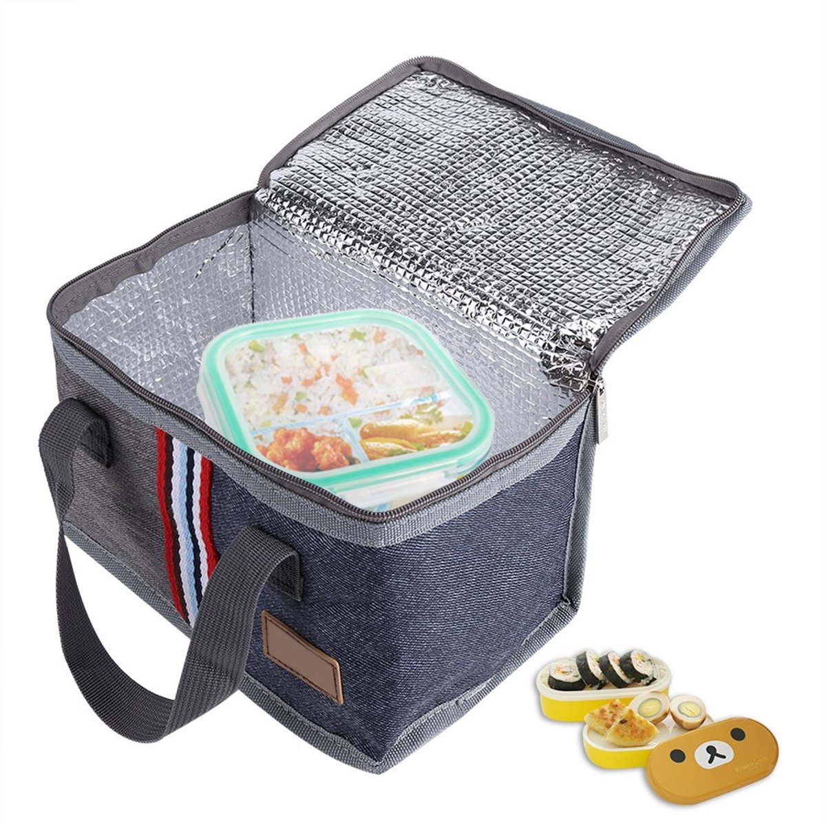 Lunchtas, draagbare geïsoleerde thermische koelbox, lunchbewaartas, geschikt voor buitenactiviteiten zoals kamperen, picknicken of barbecueën