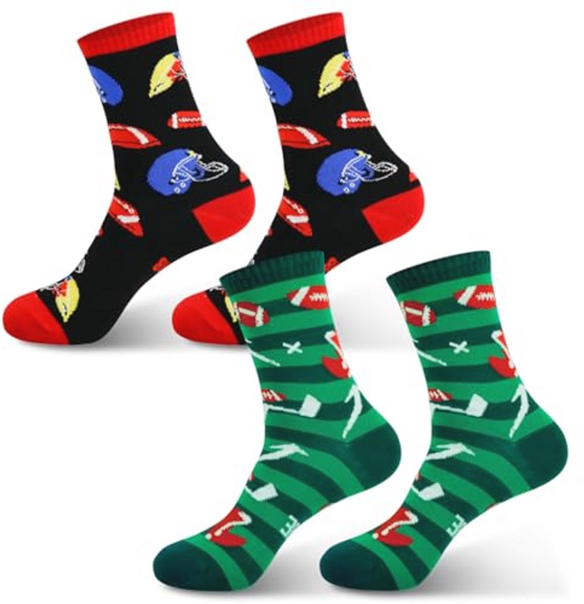Grappige unisex voetbalsokken - 2 paar (maten 37-46) als cadeau voor voetbalfans