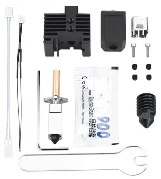 Jusnboir Upgrade 3D Printer Extruder Hotend Kit Bimetal Heatbreak High Wear Resistance and 550°C High Temperature with Ceramic Heating Core Brass Nozzles for K1,K1 Max 3D Printer Accessories