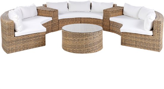 BELIANI SEVERO - Loungeset voor 9 - Goudbruin - PE rotan