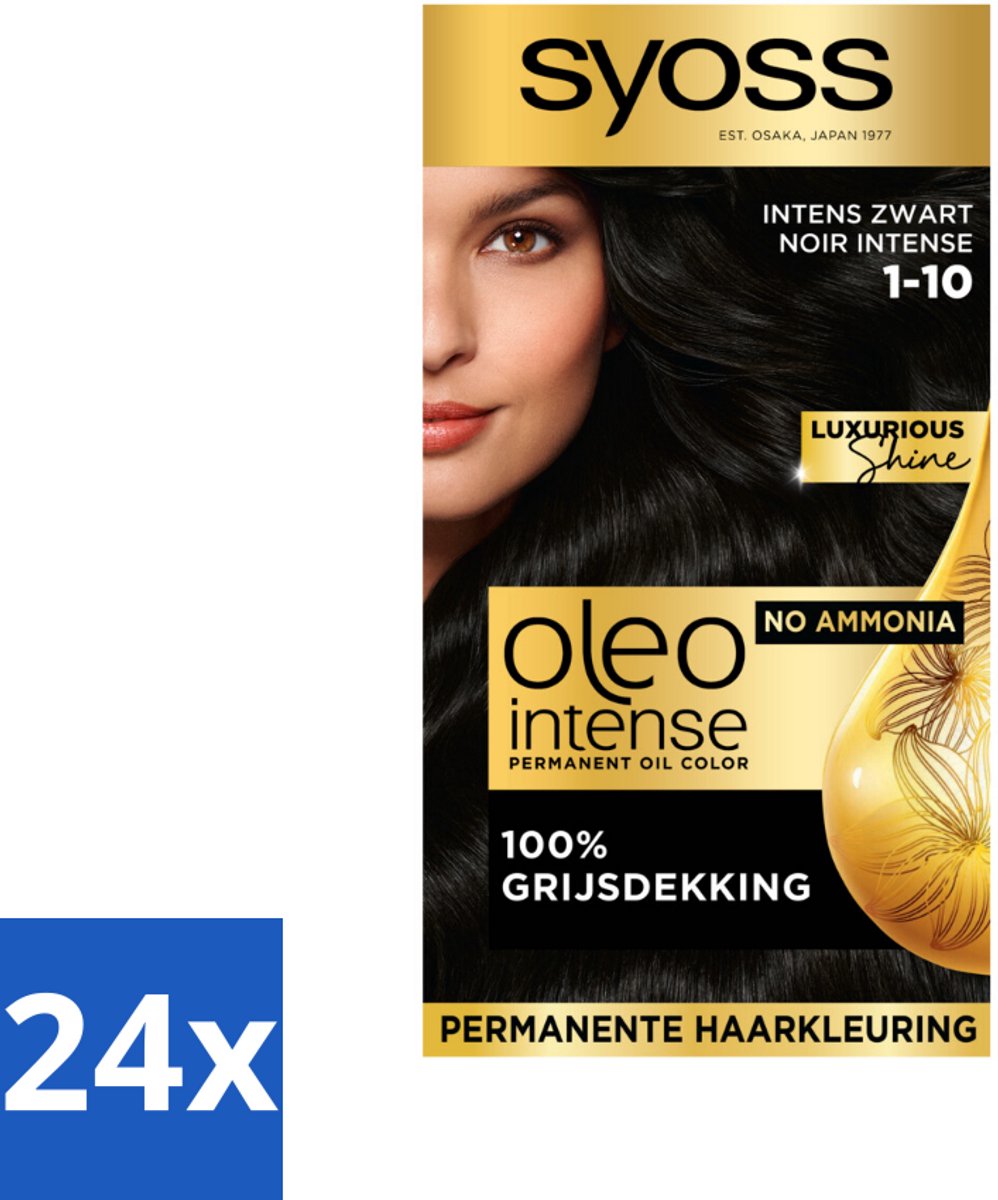 Syoss Oleo Intense - Haarverf - 1-10 - Intens Zwart - 115ml x 24