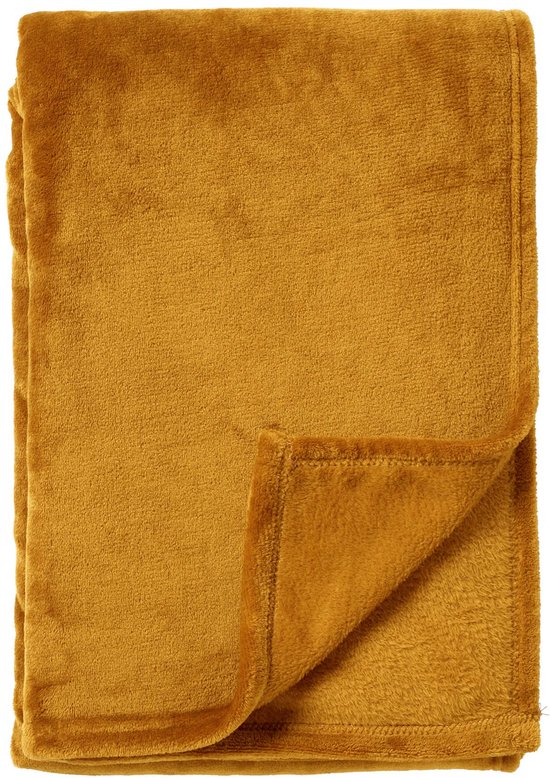 Dutch Decor - OWEN - plaid 130x160 cm - coral fleece deken - heerlijk zacht - Chai Tea - geel