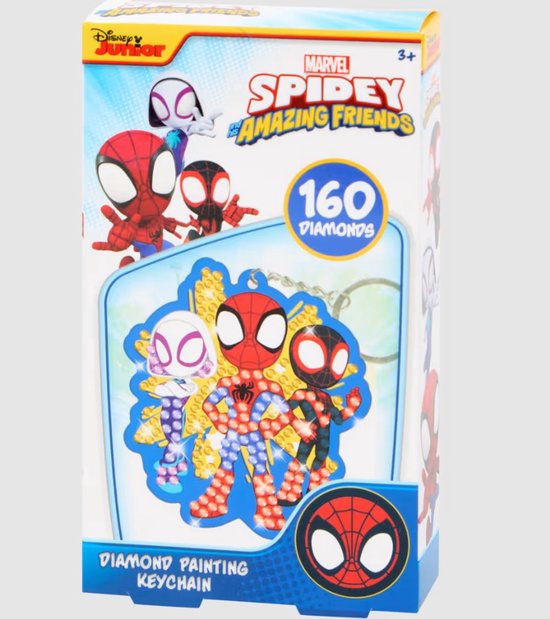 Disney junior Spidey - Diamond Painting Sleutelhanger - 170 Diamanten steentjes - DIY Knutsel Set - Schoencadeau - Sint & Kerst