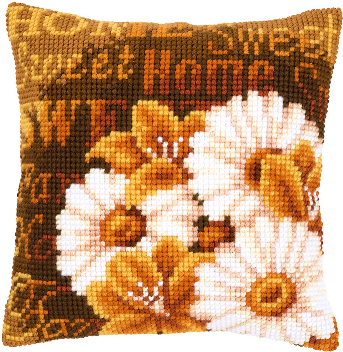 Vervaco - Kruissteekkussen kit - Moderne margrieten - PN-0021706 - Borduren - Borduurpakket - Borduurpakket volwassenen - Borduurpakket kind