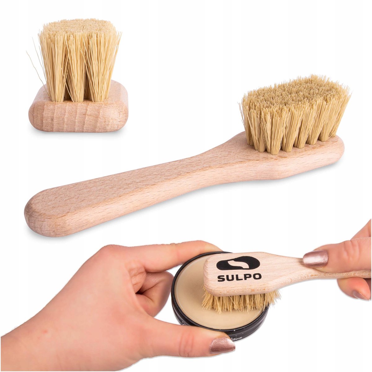 Schoenpoetskwast met houten handvat - voor pasta en onderhoud
