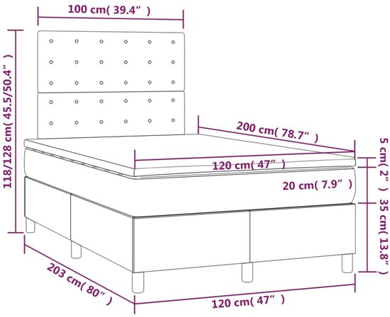 vidaXL-Boxspring-avec-matelas-tissu-noir-120x200-cm