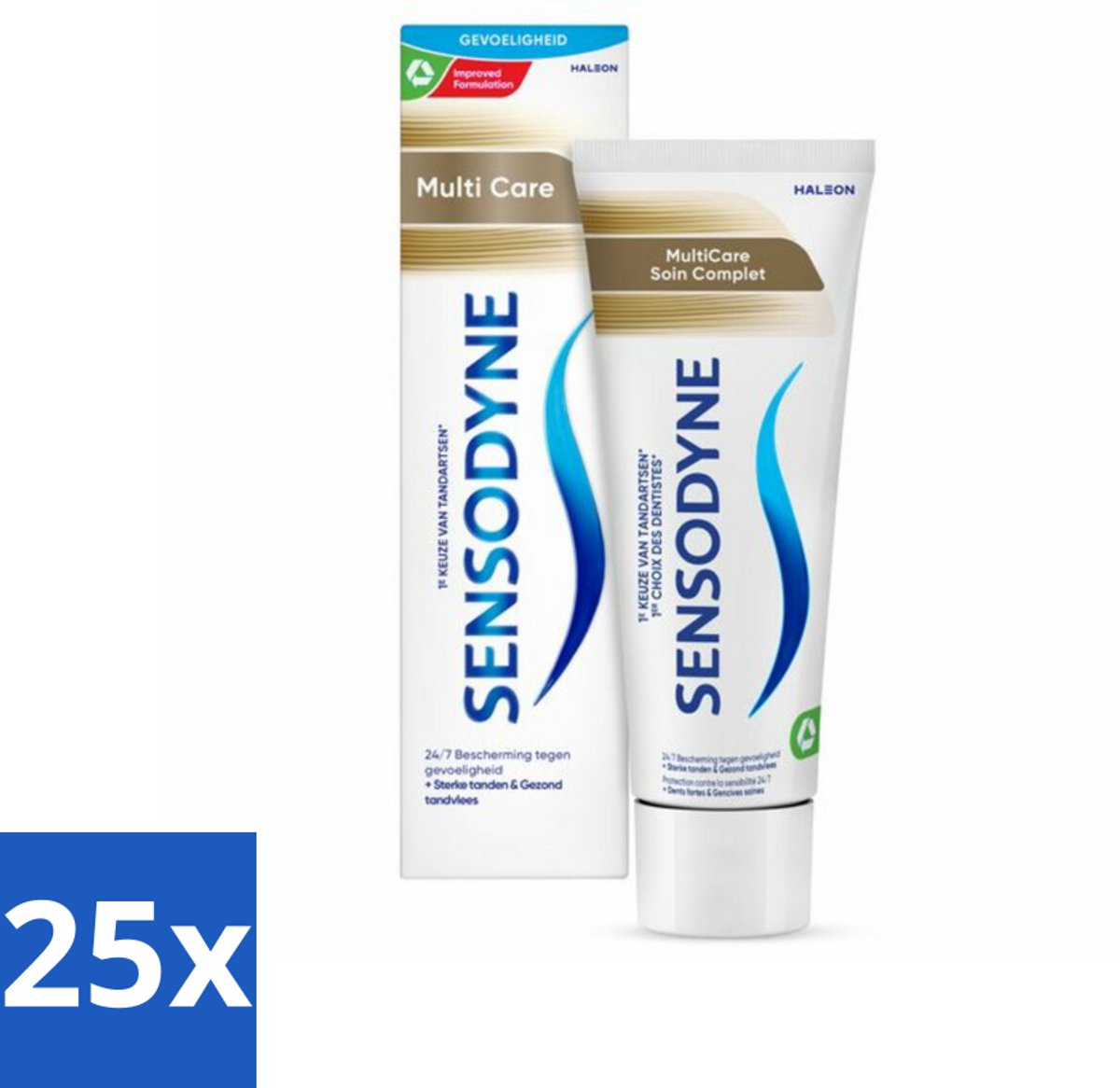 25 x Sensodyne - Tandpasta - MultiCare - Complete Tandverzorging - 75 ml - Gevoelige Tanden - Tandpasta - Tandverzorging - Tandplak - Tandvlees