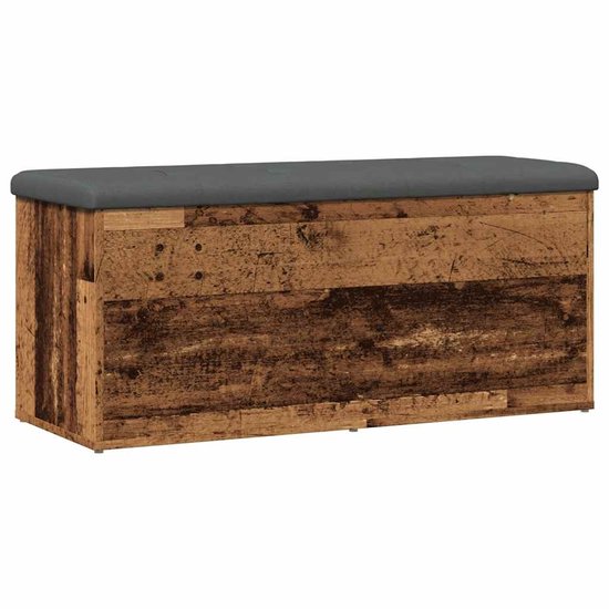 vidaXL - Banc de rangement - 102x42x45 - cm - décoré - bois - ancien - couleur bois