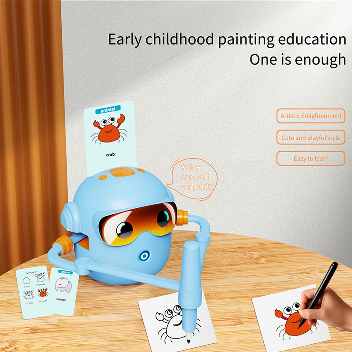 Joyage Teken robot voor kinderen - Tekenrobot Blauw - Leren Tekenen voor kinderen Montessori Speelgoed peuters - Educatief Speelgoed meisjes 3 4 5 6 7 8 jaar - Stap voor stap tekenen kinderen - Robot Speelgoed Motoriek Speelgoed jongens Tekenspullen — afbeelding 5