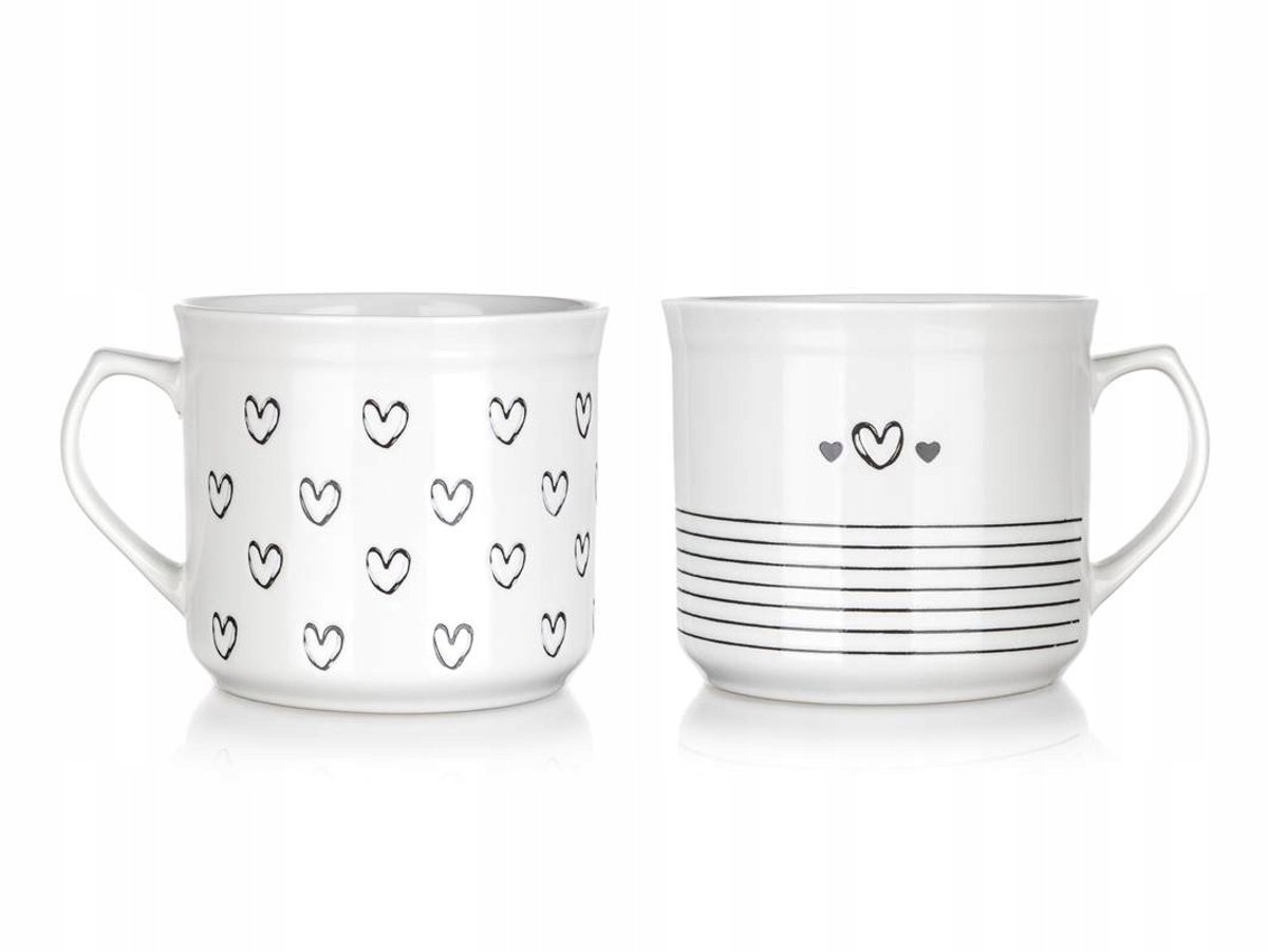 Grote Keramische Mok 660 ml - Rustica met Hartjes