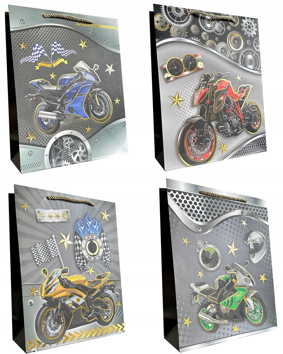 Decoratieve Cadeautas Motor 30x41,5x12cm - 1 Stuk
