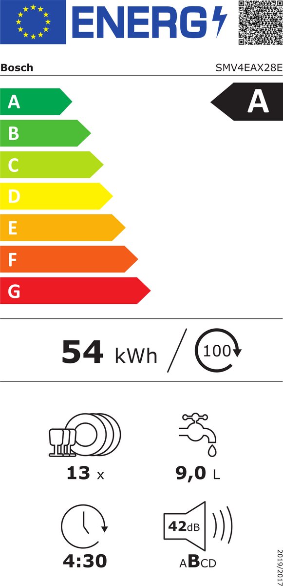 Bosch SMV4EAX28E - Serie 4 - Inbouwvaatwasser - 60 cm - Home Connect - Energielabel A — afbeelding 3