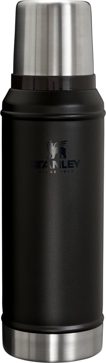 Stanley Classic Legendary Thermosfles 750 ml - Houdt 20 Uur Warm Of Koud - Lekvrij - Vaatwasserbestendig - BPA-Vrij - Voor Koffie, Thee en Meer - Roestvrijstalen Thermoskan - Black 2.0