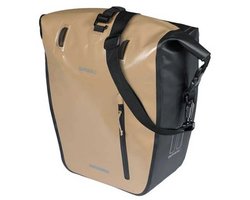 Basil Rivo - Enkele fietstas - 25-31 liter - MIK Hooks - Waterdicht - Reflectie details - Tarpaulin - zand