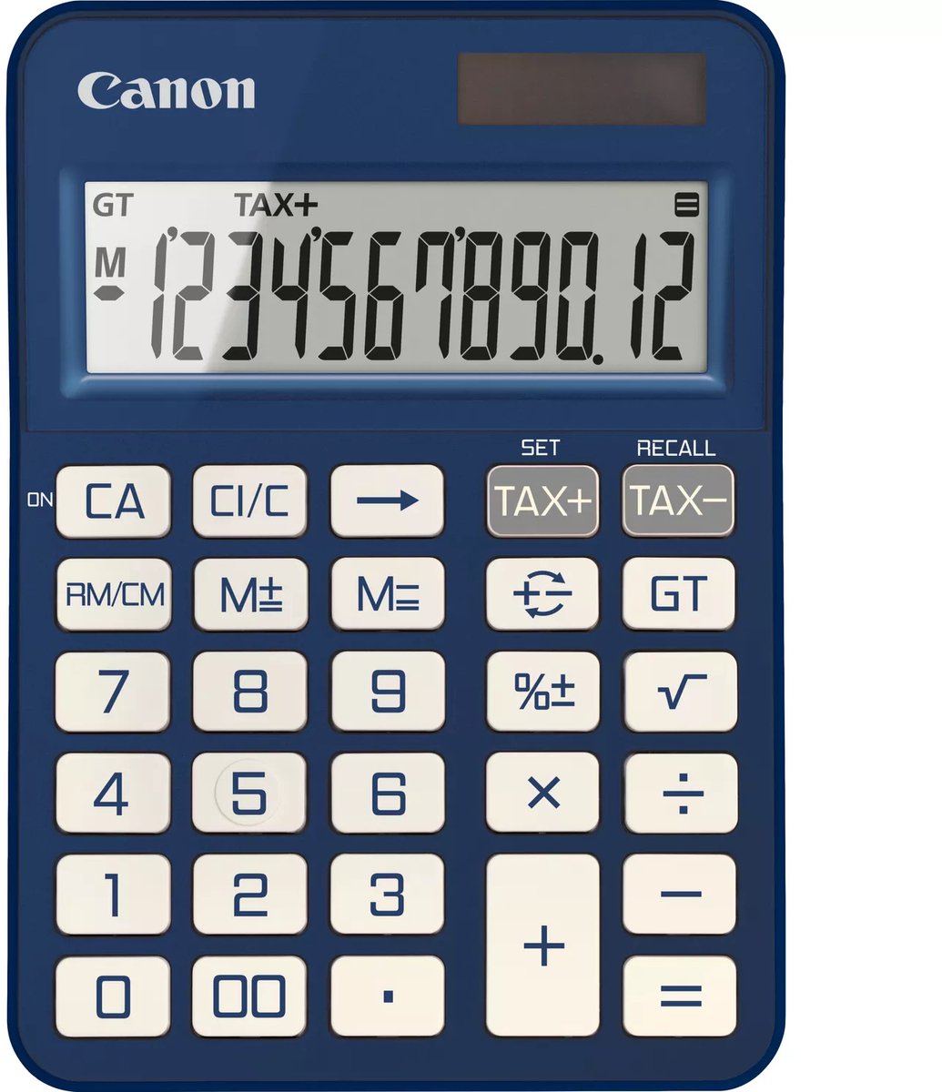 Canon Elektronische Kantoorrekenmachine Ks125Kb Bl Voor School En Kantoor, Blauw