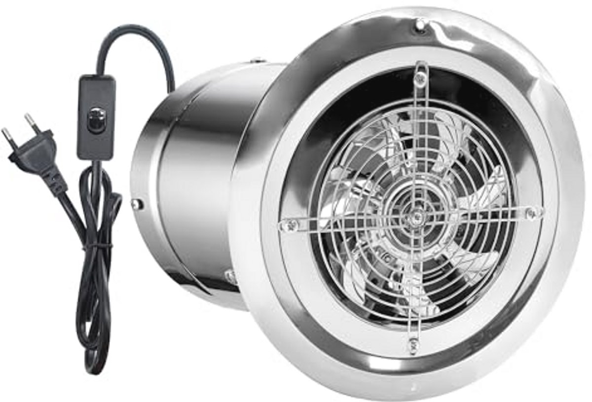 150 mm Afvoerventilator voor Keuken, Badkamer, Garage en Kelder - 480 m³/uur met Terugloopklep