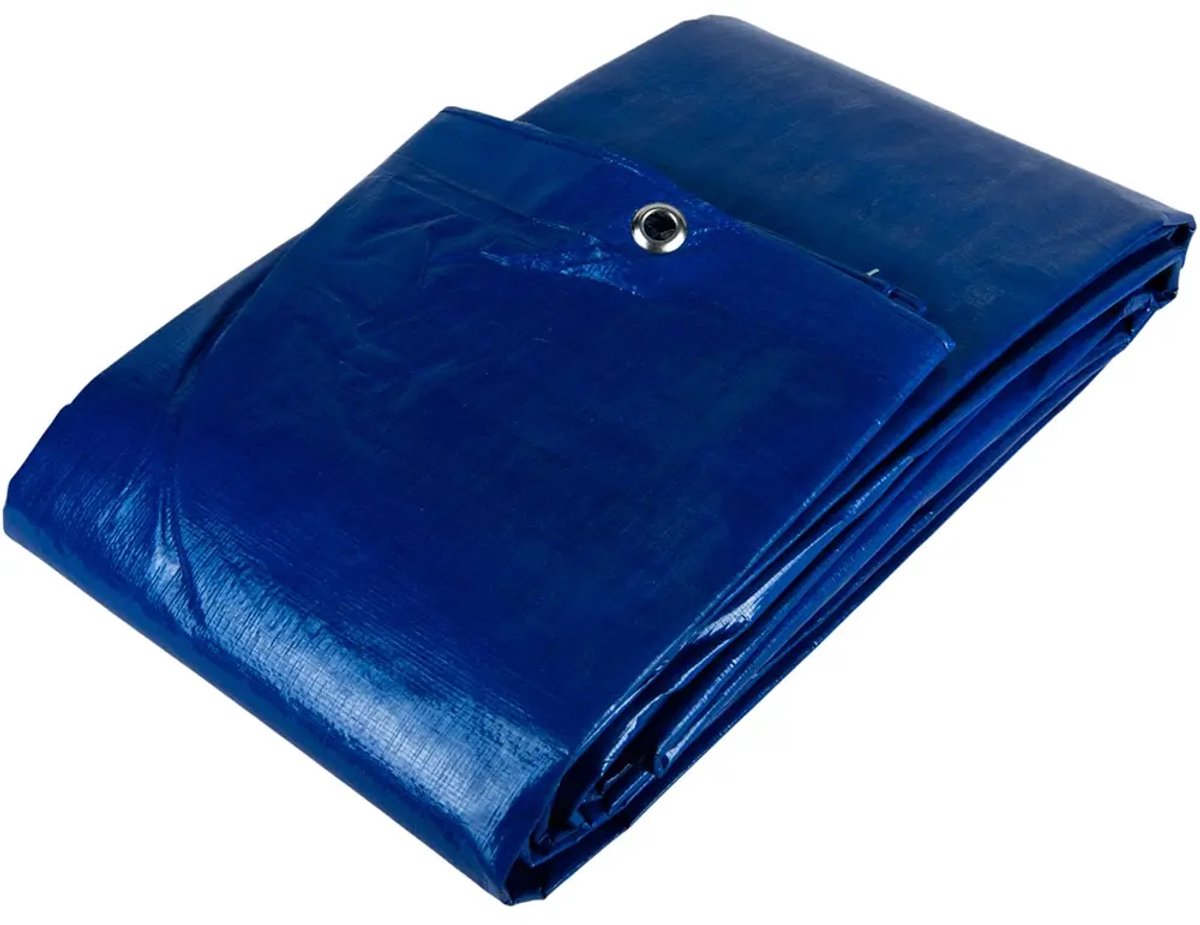 Afdekzeilwinkel - 6x8 blauw 100gr afdekzeil met zeilringen - bouwzeil