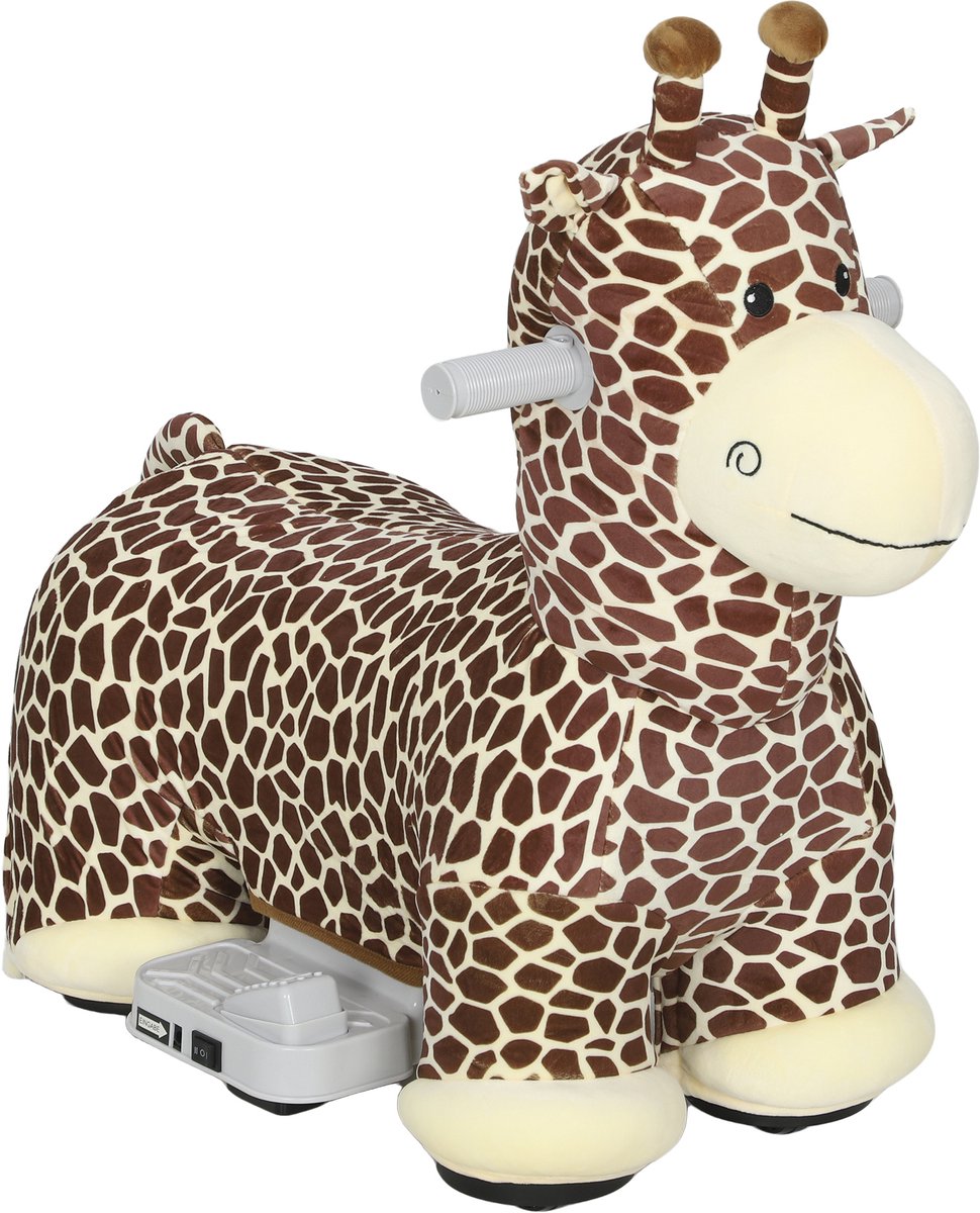 Aiyaplay Kids Electric Ride-on Horse-Polyester, Kunststof-74L x 34B x 51H cm-Bruin