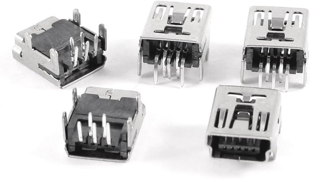 Mini USB Type B Vrouwelijke Socket - 5 Stuks Haakse DIP Jack Connector