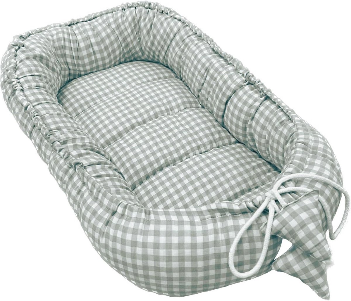 Babynestje van 100% Katoen - Ideaal voor Pasgeborenen, Reisbed en Knuffelnest - Mint Tea - 90 x 50 cm