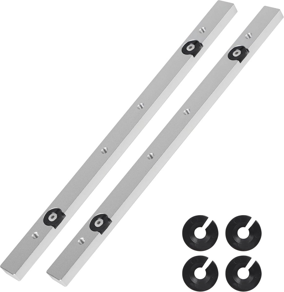 Verstekstang van Aluminiumlegering voor Tafelzaag en Houtbewerking - 9,5 x 19 x 300 mm (Set van 2)
