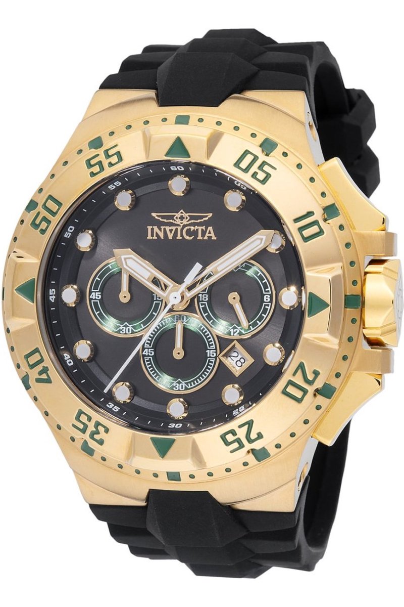 Invicta Excursion 48537 Heren Horloge - Waterdicht - Analoog - Quartz Uurwerk - Roestvrij Staal met zwarte Wijzerplaat - 50mm