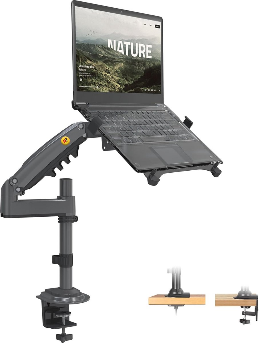 Ergonomische Laptop- en Monitor Houder 2-in-1 voor 10-30 inch Schermen