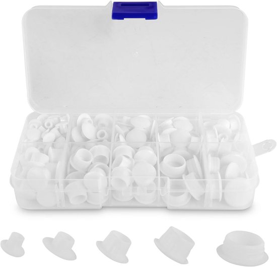 Afdekkappen voor Boorgaten - 150 Stuks in 5 Maten - Kunststof Gatafdekking voor Schroeven