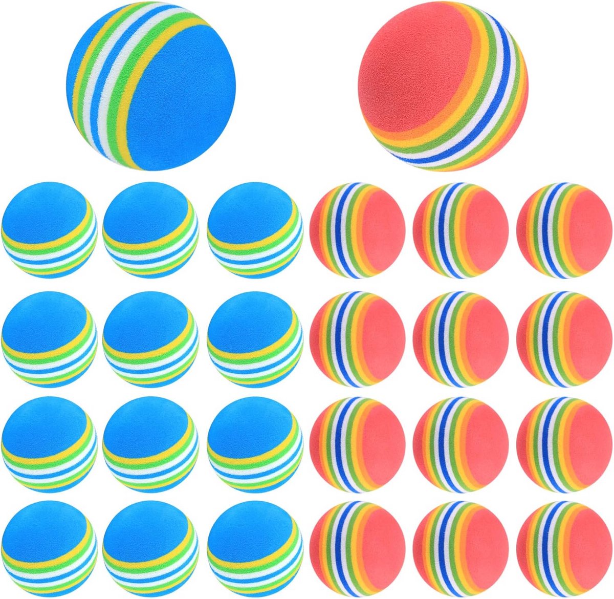 Foam Golfballen voor Beginners en Kinderen - Oefen Golfballen in Rood en Blauw, 26 Stuks