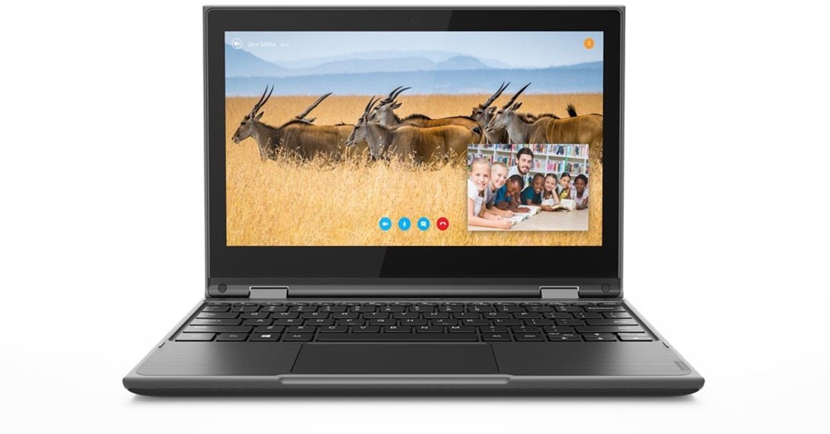 Lenovo 300e (AMD) AMD 3015e Laptop 29,5 cm (11.6") 4 GB - 64 GB - Wi-Fi 5 (802.11ac) Windows 11 SE Zwart — afbeelding 1