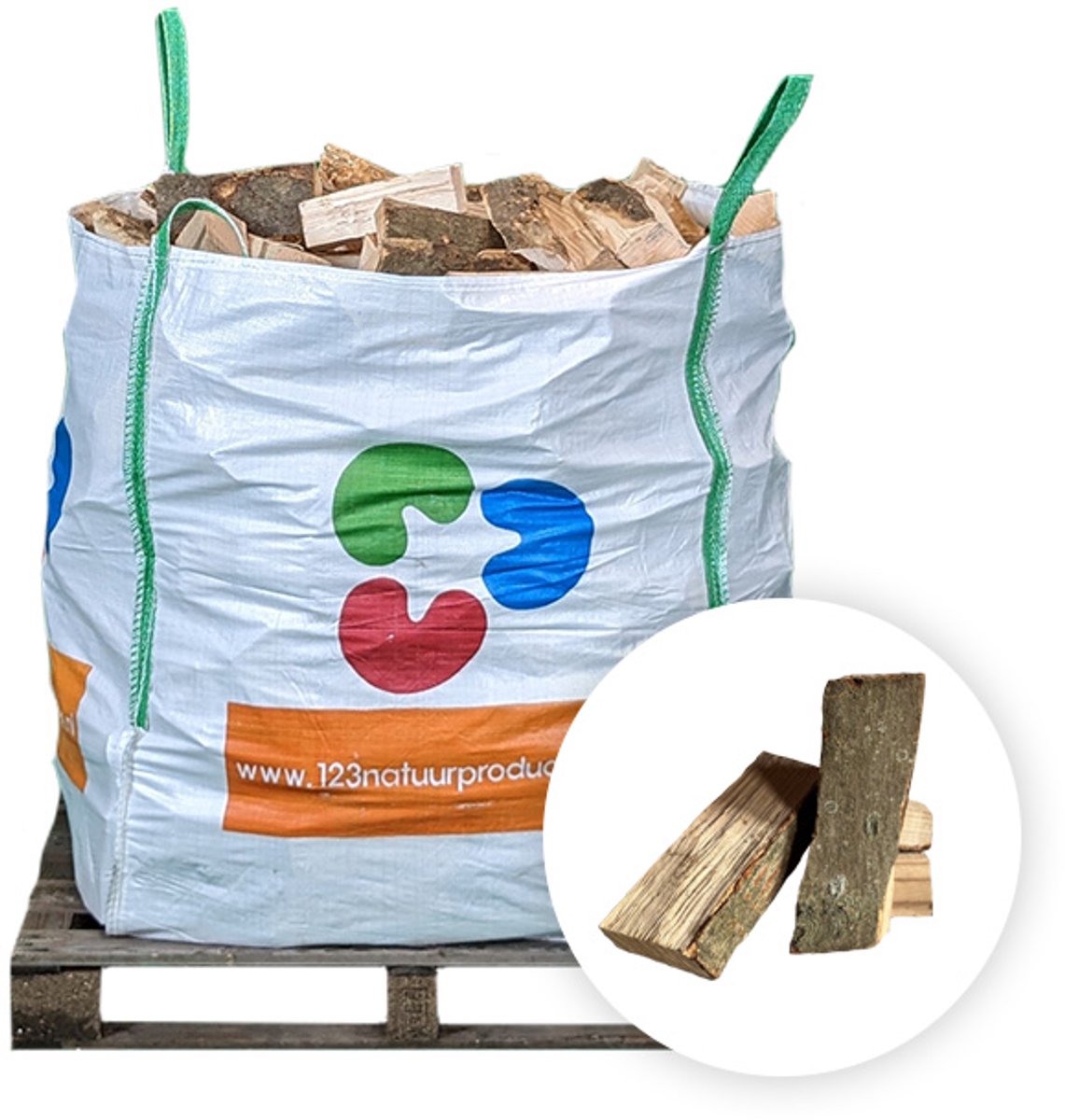 123 Natuurproducten - Ovengedroogd haardhout BEUKEN - Bigbag 1 kuub