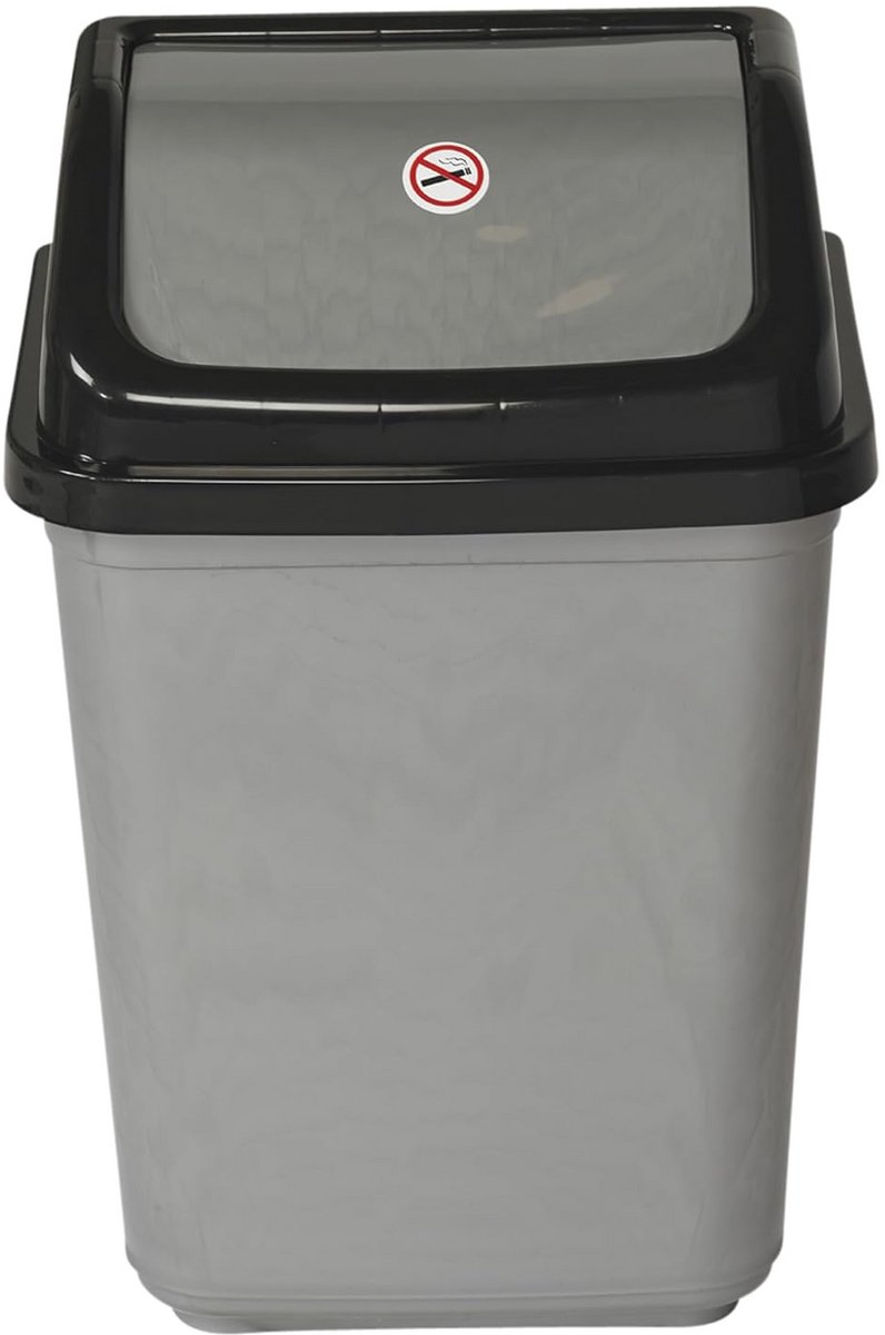 Prullenbak met kanteldeksel voor kantoor, keuken en badkamer - 5L, 20L, 30L, 50L - Zwart/Grijs