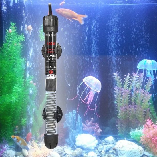 Aquariumverwarming 100W met Thermostaat en Zuignappen - Onderwater Verwarmingselement voor Aquarium