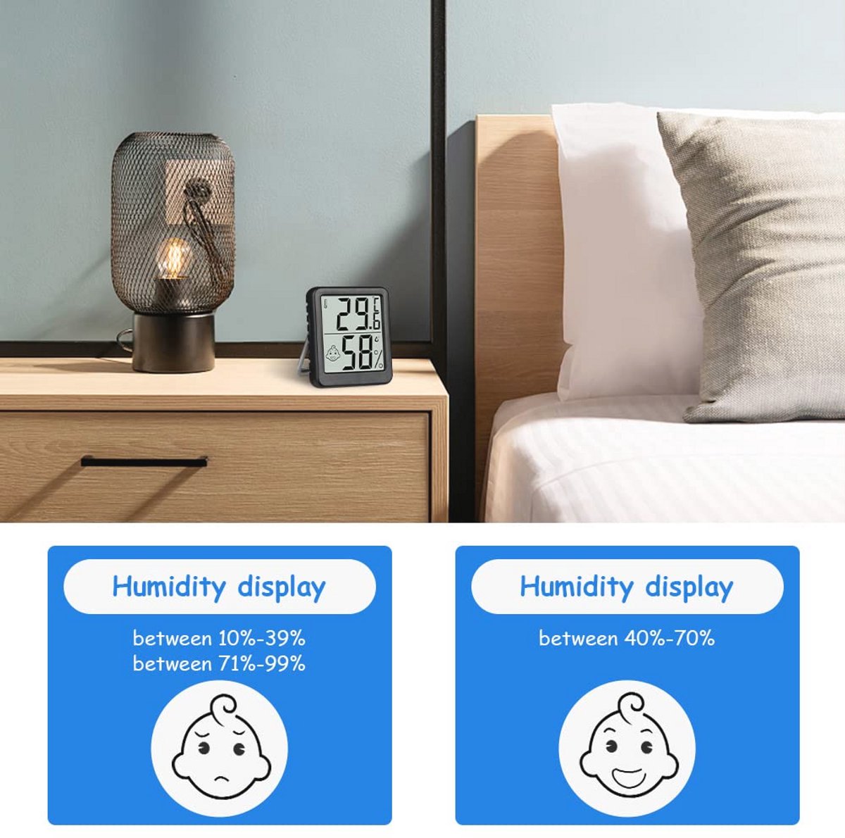 Mini LCD Thermometer en Hygrometer Set - Digitale Binnen Thermometers voor Babykamers, Woonkamers en Kantoor - Draadloze Luchtvochtigheidsmeters (3 Stuks) — cadeau in Cadeau-ideeën - foto 6