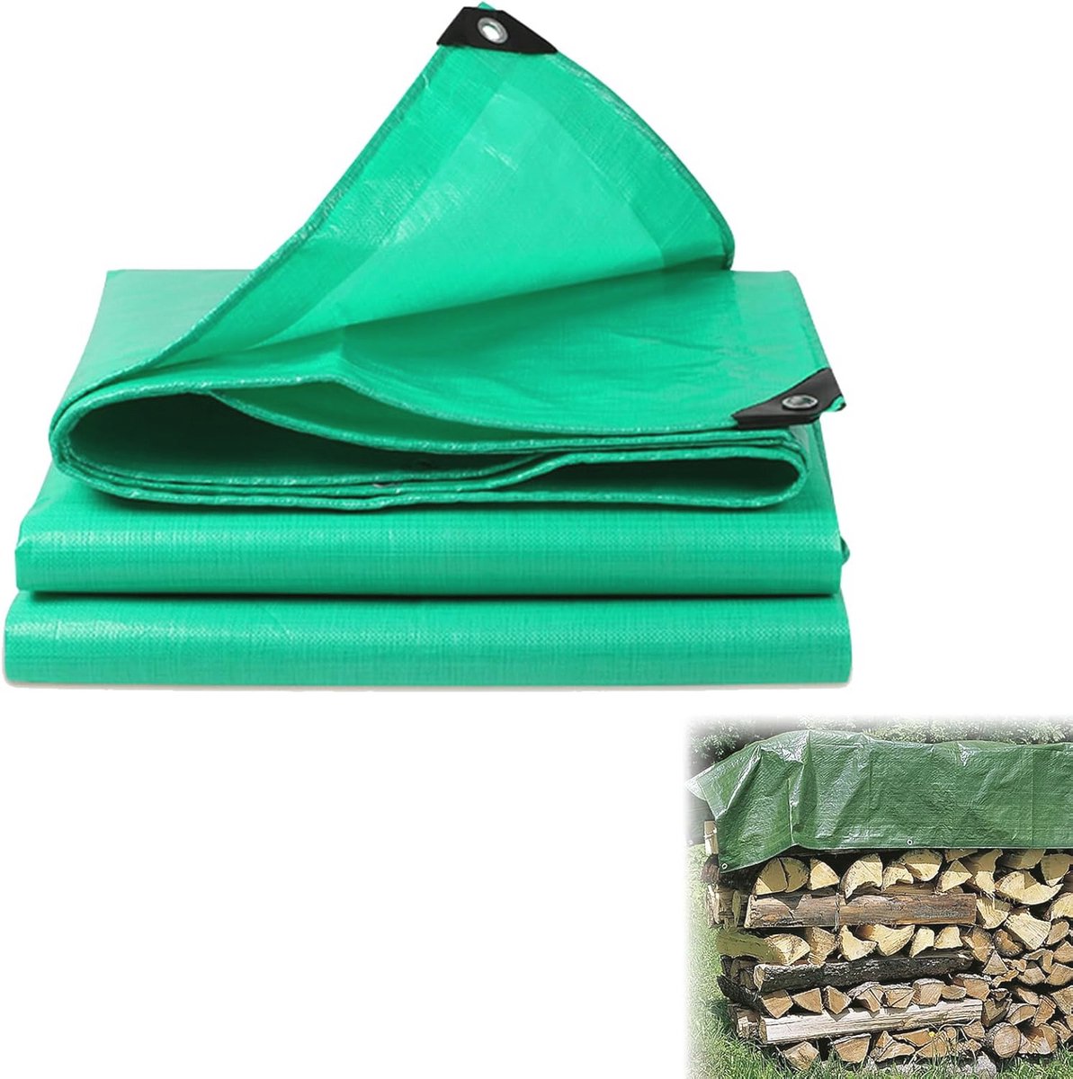 Waterdichte Woven Zeil 2 x 2 m - 200 g/m², Scheurvast, UV-bestendig, Met Oogjes, Versterkte Hoeken en Zijkanten