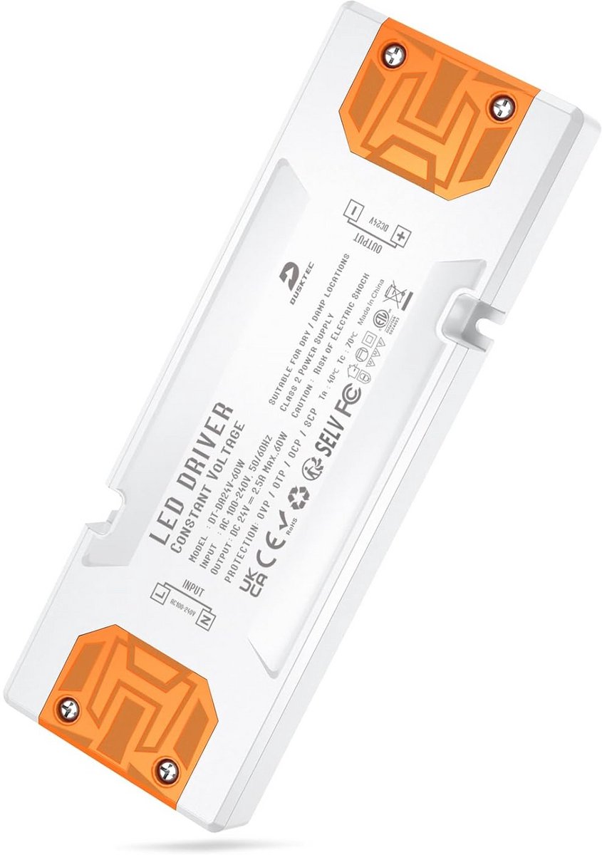 LED Transformator 24V 1-60W voor LED Verlichting - AC 230V naar DC Voeding