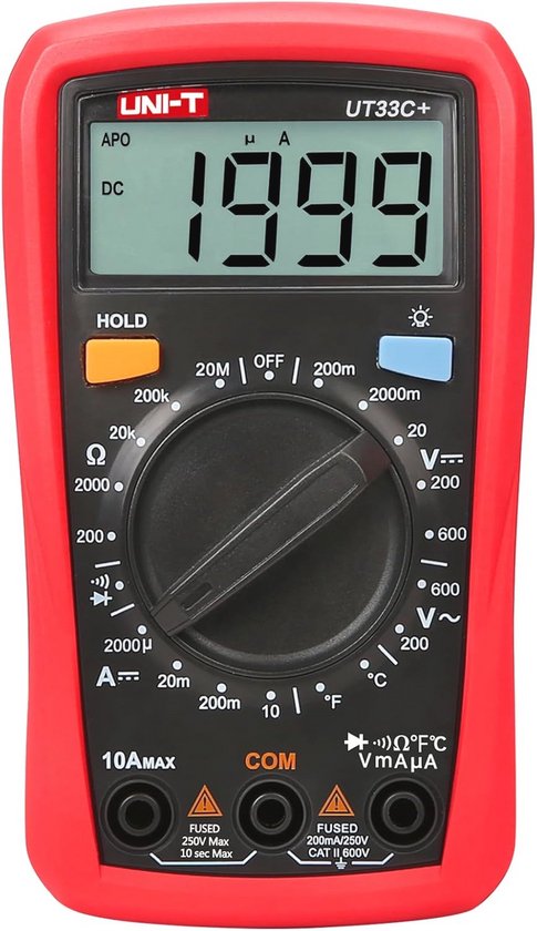 Foto: Digitale universele multimeter met lcd scherm en rubber hoes